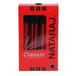 NATARAJ Classic Ball Pen-Black| Comfortable Grip | Non-fading ink | Smooth Writing | Smudge Resistant | Fun Writing | Black Pen