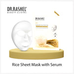 DR.RASHEL Rice Face Sheet Mask With Serum For Women and Men | All Skin Types | Soft and Healthy Skin | Deep Cleansing & Oil Control | Repairing & Nourishment | Soothing And Hydrating | Paraben Free | Pack Of 4 | 20 Grams Each