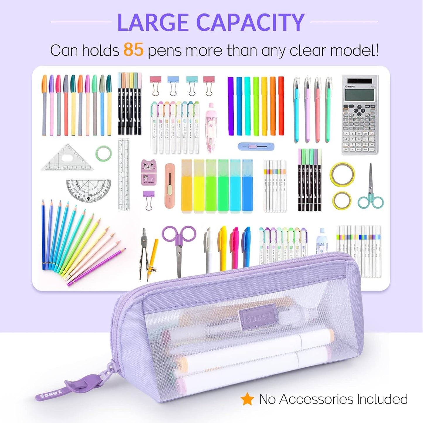 Sileni Cross Net Pencil Pouch Durable, Stylish & Spacious Organizer for Pens, Pencils, and Small Accessories Ideal for School, Office, and Travel Pack of 1(Cross Net Purple Pouch)