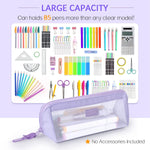 Sileni Cross Net Pencil Pouch Durable, Stylish & Spacious Organizer for Pens, Pencils, and Small Accessories Ideal for School, Office, and Travel Pack of 1(Cross Net Purple Pouch)