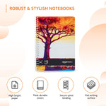 Metal Spiral Notebooks A5 Size 160 Sheet | High Bright Paper | Blank Pages | Thick Black Covers | Pack of 3 (Assorted Colours)