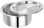 solimo Tri-Ply Stainless Steel Tope with Steel Lid (16 cm, 1.5 litres)