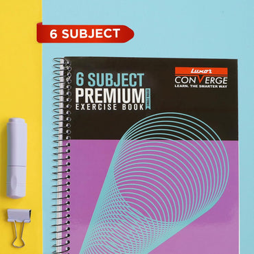 Luxor 6 Subject Spiral Premium Exercise Notebook, Single Ruled - (18cm x 24cm), 300 Pages