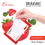DR.RASHEL Strawberry Pack of 2 Face Wipes Enriched with goodness of Strawberry and Aloe Vera Extract | For Multi purpose use | Gives Refreshing and Glowing Skin.(25 pc x 2)