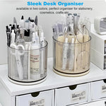 HOME CUBE 1 Pc Rotating Pen pencil Holder with 6 Slot Desk Organizers for Office Supplies Stationery Pens Staplers Clips office Home