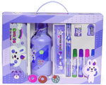 GJSHOP Mix Stationary Combo Gift Set for Kids, 1 Water Bottle | 1 Pencil Box | 2 Pencil | 1 Eraser | 1 Scale | 1 Sharpner | 4 Colour Sketch pens. (Blue)