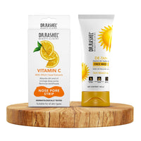 DR.RASHEL Vitamin C Nose Strips & De tan Face Wash Combo For Skin Brightening.