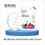 DR.RASHEL Mix Berries Face Sheet Mask With Serum For Women and Men | All Skin Types | Soft and Healthy Skin | Deep Cleansing & Oil Control | Repairing & Nourishment | Soothing And Hydrating | Paraben Free | Pack Of 2 | 20 Grams Each