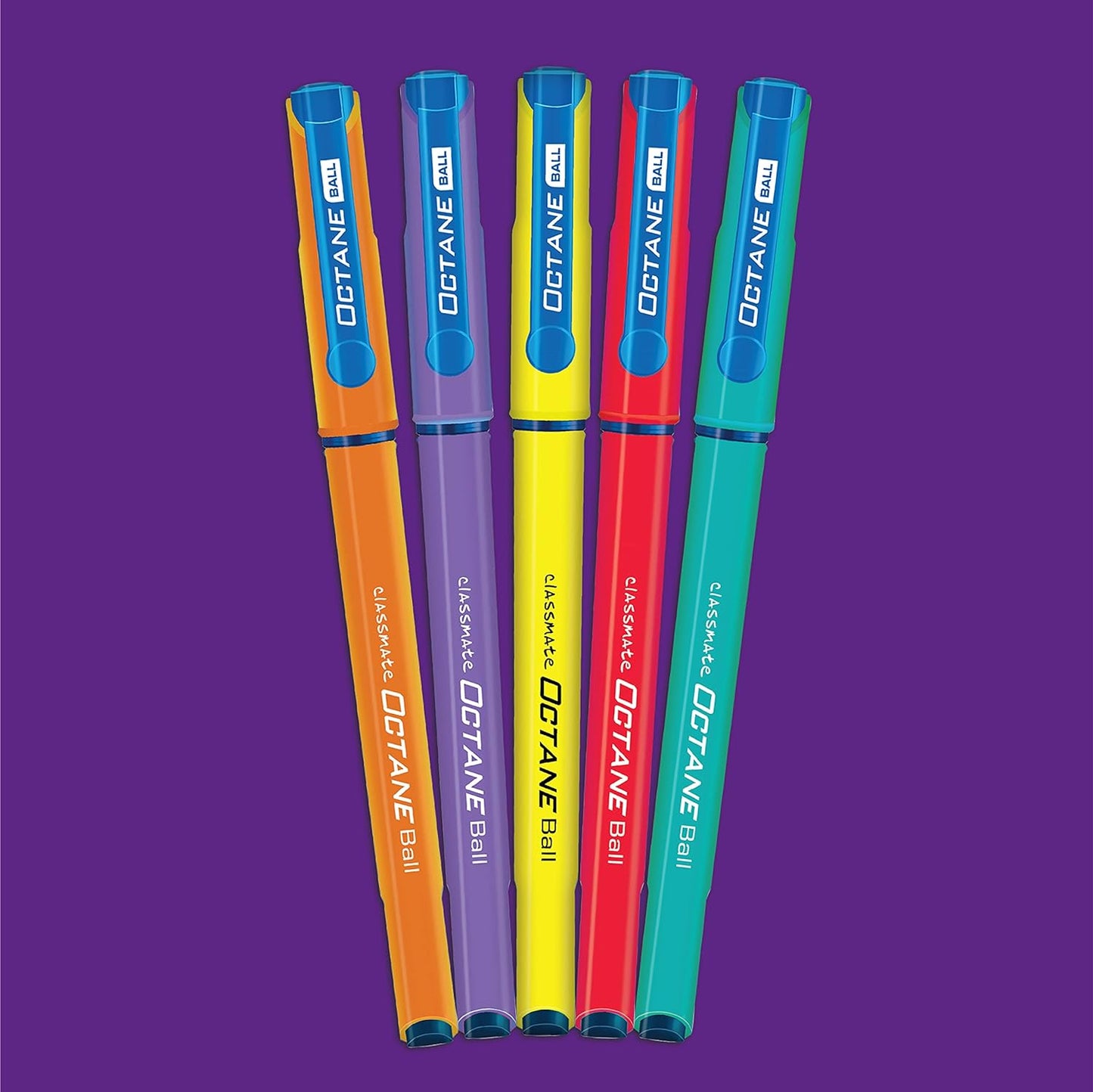 Classmate Octane Colour Fest- Blue Ball Pens (Pack of 10) | Smooth & Fast Writing Ball Pens | Attractive Body Colours|Comfortable to Hold & Write|School & Office Stationery|Work from Home Essentials