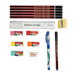 Nataraj Writing Kit|5 Pencils|1 Filly Sharpener|1 Pouch Of 5 Pebbles Erasers|1 Itip Gel Pen|1 Classic Ball Pen|1 15Cm Scale|1 Pasto Eraser|Portable Kit|Academic Kit|Ideal For Gifting, Ink black