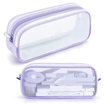 Elegious Big Net Pencil Pouch Durable, Stylish & Spacious Organizer for Pens, Pencils, and Small Accessories Ideal for School, Office, and Travel Pack of 1 (Big NET Purple Pouch) Brand: Elegious