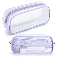 Elegious Big Net Pencil Pouch Durable, Stylish & Spacious Organizer for Pens, Pencils, and Small Accessories Ideal for School, Office, and Travel Pack of 1 (Big NET Purple Pouch) Brand: Elegious