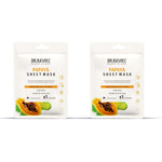 DR.RASHEL Papaya Face Sheet Mask With Serum For Women and Men | All Skin Types | Soft and Healthy Skin | Deep Cleansing & Oil Control | Repairing & Nourishment | Soothing And Hydrating | Paraben Free | Pack Of 2 | 20 Grams Each