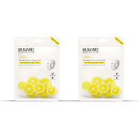 DR.RASHEL Lemon Face Sheet Mask With Serum For Women and Men | All Skin Types | Soft and Healthy Skin | Deep Cleansing & Oil Control | Repairing & Nourishment | Soothing And Hydrating | Paraben Free | Pack Of 2 | 20 Grams Each