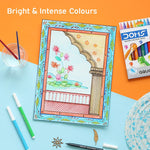 Doms Aqua 24 Shades Watercolour Sketch Pen Set | Unique Push Resistant Tip With Bright & Intense Colors | Non-Toxic & Safe For Kids | Colourful Sketching, Doodling & Mandala Art | Pack of 1