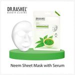 DR.RASHEL Neem Face Sheet Mask With Serum For Women and Men | All Skin Types | Soft and Healthy Skin | Deep Cleansing & Oil Control | Repairing & Nourishment | Soothing And Hydrating | Paraben Free | Pack Of 2 | 20 Grams Each