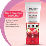 DR.RASHEL Strawberry Face Wash with Strawberry Extract for all Skin Type | Natural Face Wash For Anti-Acne & whitening Skin with No Parabens, SLS, Silicones & Colour (100 ml)