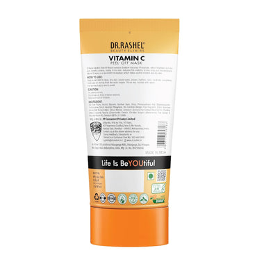 DR.RASHEL Vitamin C Peel Off Mask For Men & Women (120ml) | Fights Pollution & Dirt | Removes Impurities & Acne | Deeply Detoxifies Skin | Pack of 1