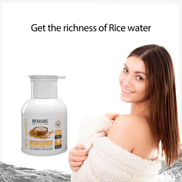 DR.Rashel Rice water Hair Conditioner For Men & Women Enriched with Goodness of Liquorice Extarct & Vitamin E | Revitalize Dry & Brittle Hair | Sutiable For Detangled & Breakage Free Hair 200 ML