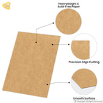 Lakeer 300 GSM A3 Kraft/Craft Paper Craft Liner Sheet for DIY Craft (Brown Color) Phato Sheet - Pack of 10