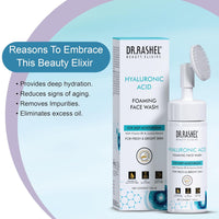 Dr.Rashel Hyaluronic Foaming Face Wash For Deep Moisturizing With Vitamin B5 & Licorice Extract For Fresh & Bright Skin (150 ml)