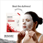 DR.RASHEL Pomegranate Face Sheet Mask With Serum For Women and Men | All Skin Types | Soft and Healthy Skin | Deep Cleansing & Oil Control | Repairing & Nourishment | Soothing And Hydrating | Paraben Free | Pack Of 2 | 20 Grams Each