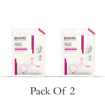 DR.RASHEL White Skin Face Sheet Mask With Serum For Women And Men | All Skin Types | Repairing & Nourishment | Soothing And Hydrating | Paraben Free | Pack Of 2 | 20 Grams Each