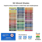 Doms 25 Shades Oil Pastel with Case | Smooth Color Intermixing for Better Effect | Bright and Intense Colors | Free Scrapping Tool | Non-Toxic and Safe for Childrens | Pack of 1, Multicolor