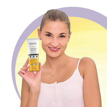 DR.RASHEL Gold Face Wash Lighten the Complexion with Licorice Extract with No Parabens, SLS, Silicones & Colour (100 ml)
