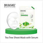 DR.RASHEL Tea Tree Face Sheet Mask With Serum For Women and Men | All Skin Types | Soft and Healthy Skin | Deep Cleansing & Oil Control | Repairing & Nourishment | Soothing And Hydrating | Paraben Free | Pack Of 4 | 20 Grams Each