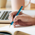 Natraj Fluid X Ball Pens | Break-free Writing | Smooth Ink Flow | Non-slip Grip for Comfortable Writing | Smudge Proof on Papers | Firm Pocket Clip | Blue Colour Ink | School & Office | Pack of 10