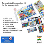 Doms Art Strokes Kit | Perfect Value Pack | Kit for Creative Minds | Gifting Range for Kids | Combination of 10 Stationery Items | Pack of 1