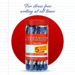ello Technotip Ball Pen | Blue Ball Pens | Jar of 25 Units | Ball Pens for Students | Ball Point Pen Set | Writing Pens for School and Office Use Pens