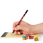 Nataraj Writing Kit|5 Pencils|1 Filly Sharpener|1 Pouch Of 5 Pebbles Erasers|1 Itip Gel Pen|1 Classic Ball Pen|1 15Cm Scale|1 Pasto Eraser|Portable Kit|Academic Kit|Ideal For Gifting, Ink black
