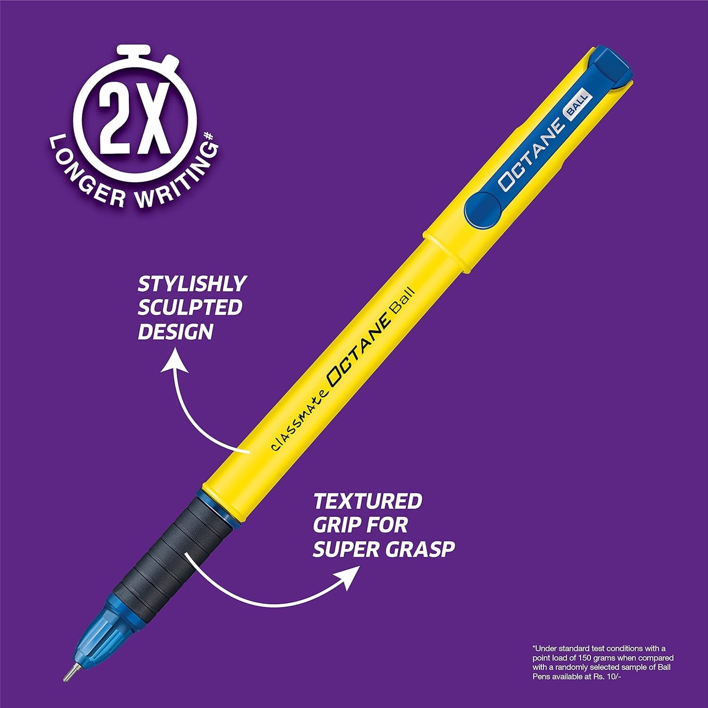 Classmate Octane Colour Fest- Blue Ball Pens (Pack of 10) | Smooth & Fast Writing Ball Pens | Attractive Body Colours|Comfortable to Hold & Write|School & Office Stationery|Work from Home Essentials