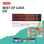 Nataraj Writing Kit|5 Pencils|1 Filly Sharpener|1 Pouch Of 5 Pebbles Erasers|1 Itip Gel Pen|1 Classic Ball Pen|1 15Cm Scale|1 Pasto Eraser|Portable Kit|Academic Kit|Ideal For Gifting, Ink black
