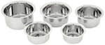 Solimo Stainless Steel Tope Set (5 pieces, 420 ml , 550 ml, 840 ml, 1150 ml and 1550 ml, Induction and Gas compatible)