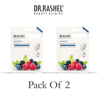 DR.RASHEL Mix Berries Face Sheet Mask With Serum For Women and Men | All Skin Types | Soft and Healthy Skin | Deep Cleansing & Oil Control | Repairing & Nourishment | Soothing And Hydrating | Paraben Free | Pack Of 2 | 20 Grams Each