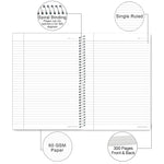 Luxor 6 Subject Spiral Premium Exercise Notebook, Single Ruled - (18cm x 24cm), 300 Pages