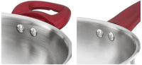 Solimo Stainless Steel Heavy Bottom 2 Piece Cookware Set |Three Layer Impact Forged Bottom for Durability | Premium Look with Soft Touch Handles and Knob, 22 Cm, 2700 Milliliter
