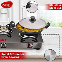 Pigeon Favourite 7 Piece Gift Set Non-Stick Coated Comes with Fry Pan, Kadhai, Lid, Sauce Pan, Spatula, Tadka Pan and a Tawa - Gas Stove Compatible (Black)