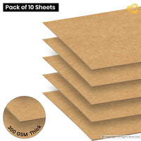 Lakeer 300 GSM A3 Kraft/Craft Paper Craft Liner Sheet for DIY Craft (Brown Color) Phato Sheet - Pack of 10