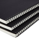 College Spiral Notebook, A5, Size 5.5x8.2 inches, Blank | Travel Writing Notebook, Journal, Notepad, Sketchbook | For Students, Office | Subject Diary | Pack of 3 (Black Cover)