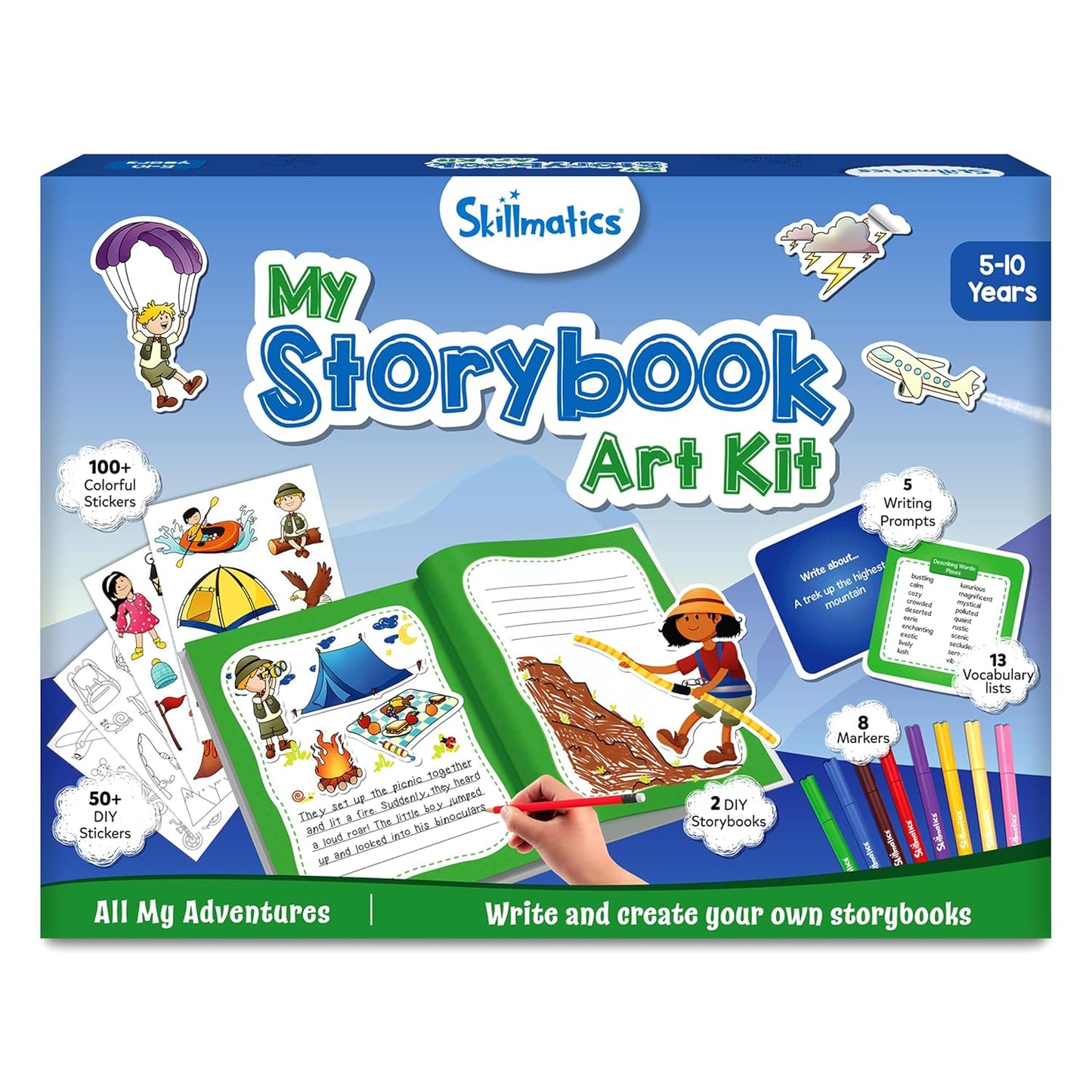 Skillmatics Storybook Adventure Art Kit - Write & Create Storybooks, Creative Activity, DIY Kit, 150+ Stickers, Gifts for Kids Ages 5, 6, 7, 8, 9, 10 - Multicolor