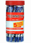 ello Technotip Ball Pen | Blue Ball Pens | Jar of 25 Units | Ball Pens for Students | Ball Point Pen Set | Writing Pens for School and Office Use Pens
