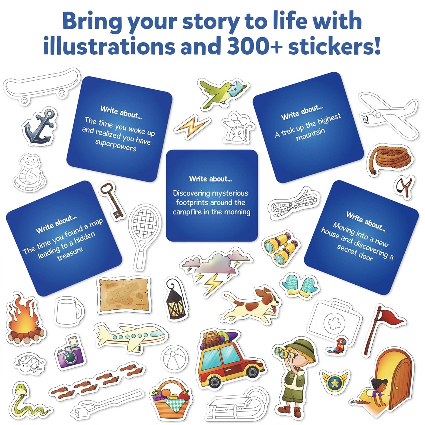 Skillmatics Storybook Adventure Art Kit - Write & Create Storybooks, Creative Activity, DIY Kit, 150+ Stickers, Gifts for Kids Ages 5, 6, 7, 8, 9, 10 - Multicolor