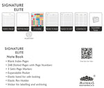 MatrikaS Signature Elite - Black : Blank Diary/Notebook , Perfect for Bullet Journaling , Dotted pages for Diary, Journaling , Planner , Calligraphy, etc., with stickers for creative writing and with beautiful covers.