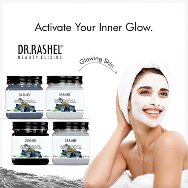 DR.RASHEL Charcoal pack of 4 (scrub, gel, cream & facepack) for black heads removal - 1520 ml