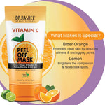 DR.RASHEL Vitamin C Peel Off Mask For Men & Women (120ml) | Fights Pollution & Dirt | Removes Impurities & Acne | Deeply Detoxifies Skin | Pack of 1