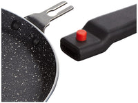 Solimo Aluminium 3 Piece Non-Stick Cookware Set Detachable Handle |Granite Finish | Induction Base | Pfoa Free | High Temperature Resistant Exterior Coating | Black